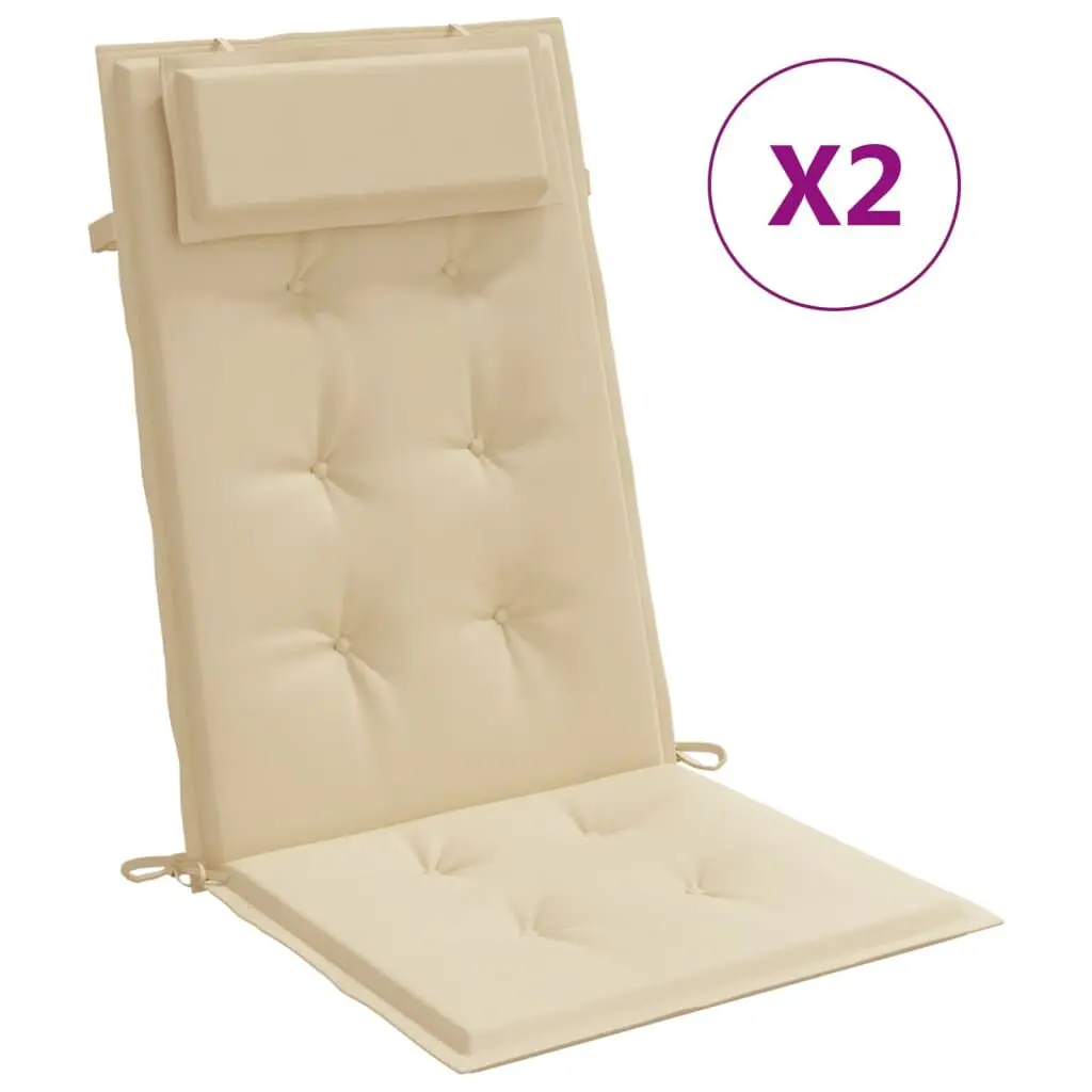 Highsupport Chair Cushions 2 pcs Beige Oxford Fabric Seat Pads