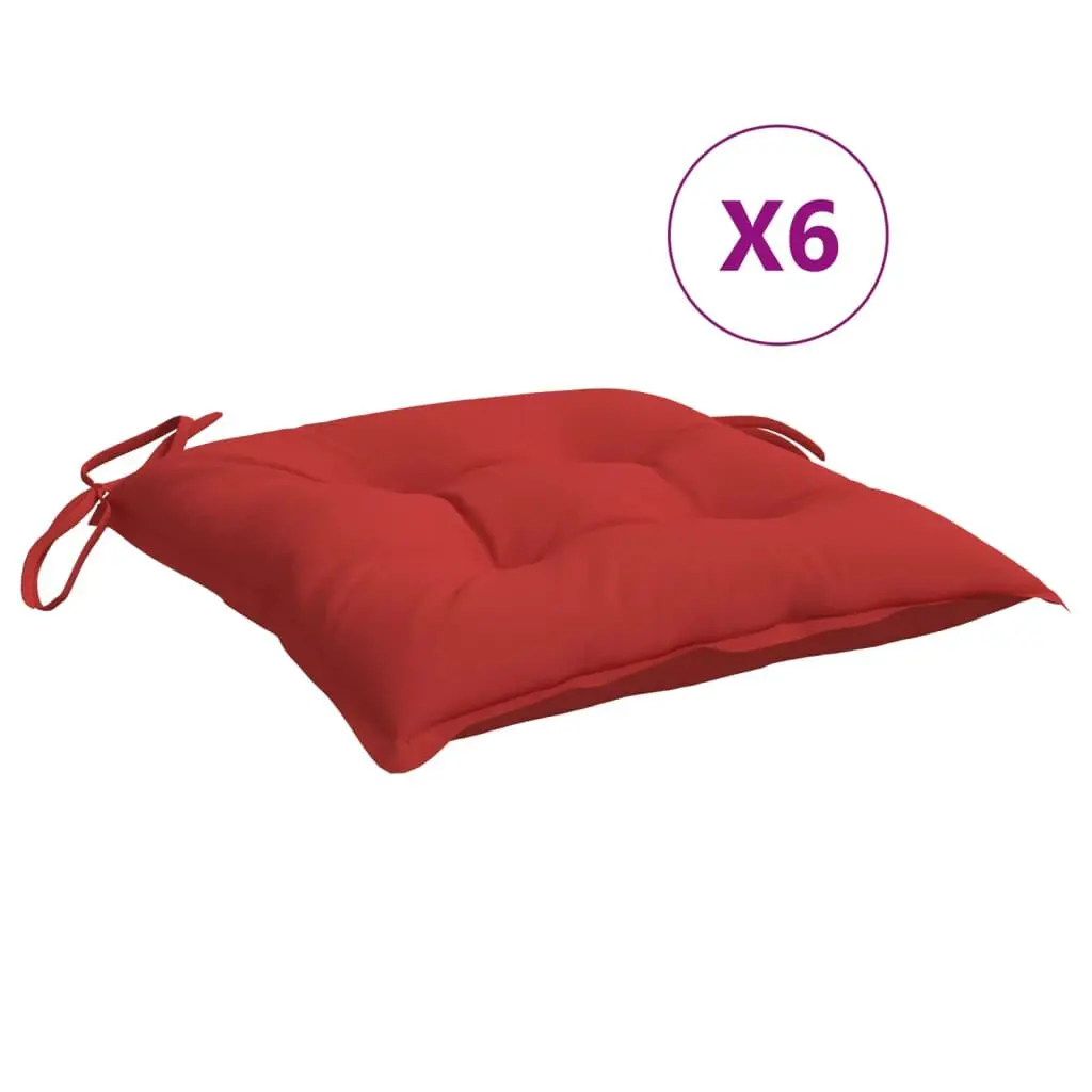 Red Chair Cushions 6 Pack 19.7 Inch Oxford Fabric Durable Seat Pads