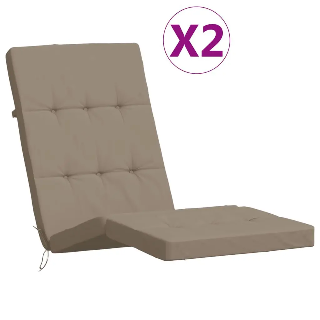 Taupe Oxford Fabric Deck Chair Cushions 2 Piece Set Outdoor Patio Furniture