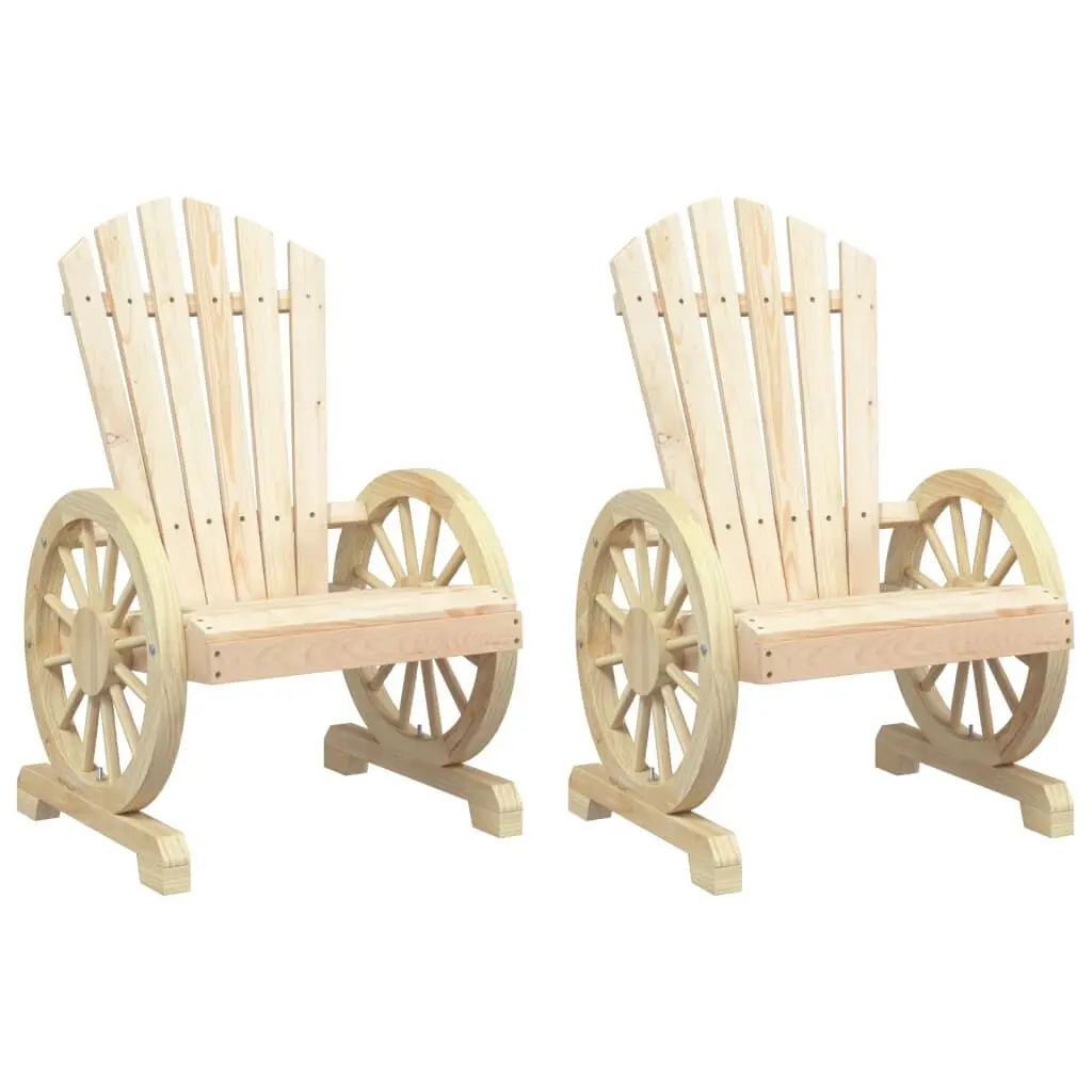 2-Piece Solid Wood Fir Patio Adirondack Chairs Outdoor Relaxation