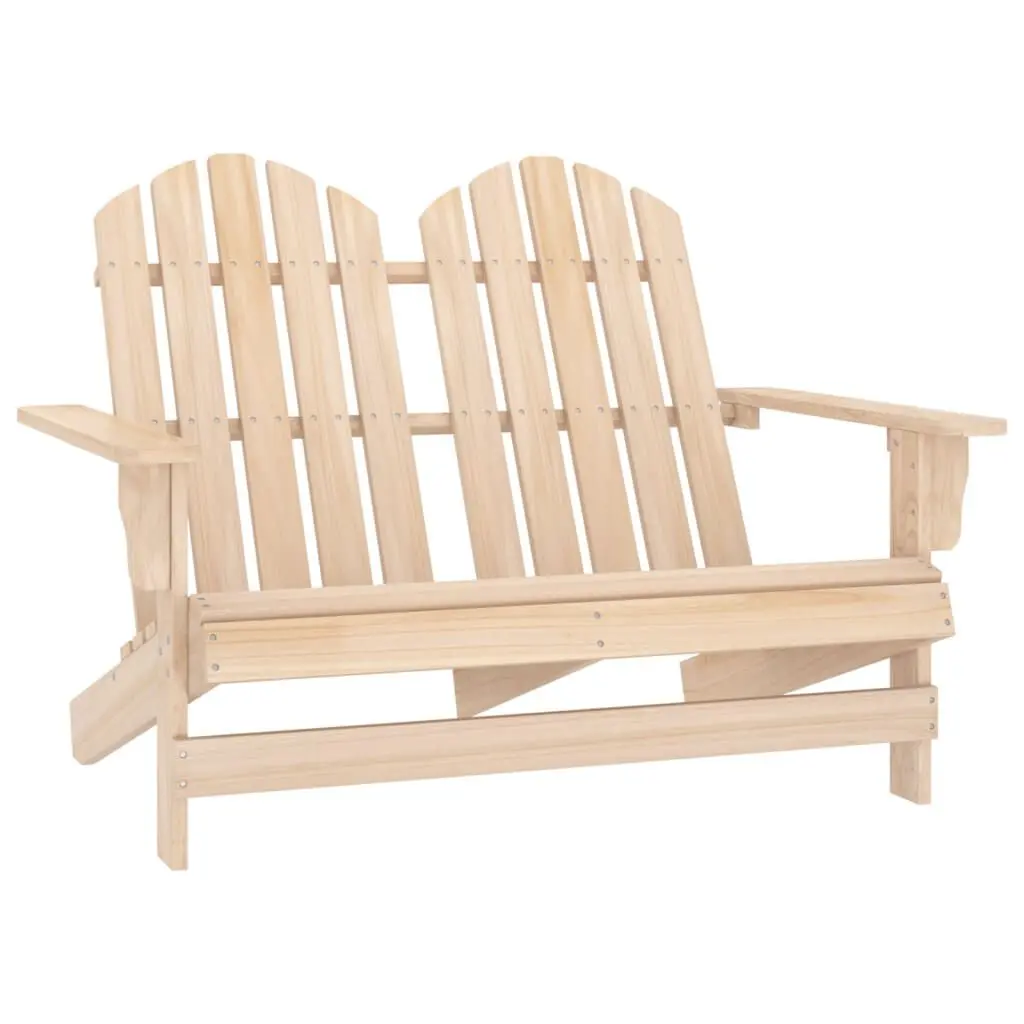 2-Seater Patio Adirondack Chair Solid Wood Fir Outdoor Loveseat