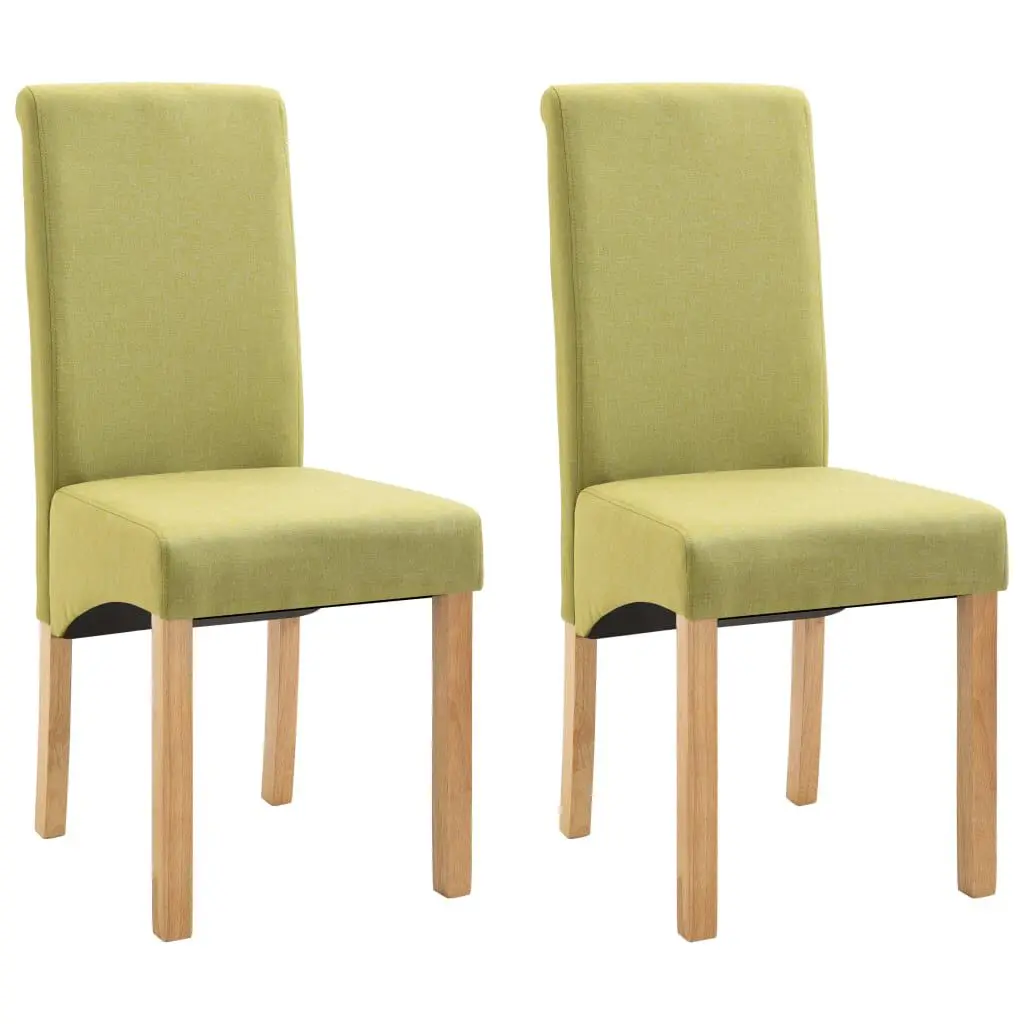 Dining Chairs 2 pcs Green Fabric Modern Kitchen Chairs