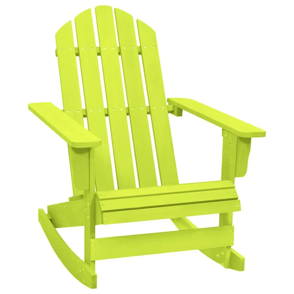 Patio Adirondack Rocking Chair Solid Fir Wood Green Outdoor Furniture