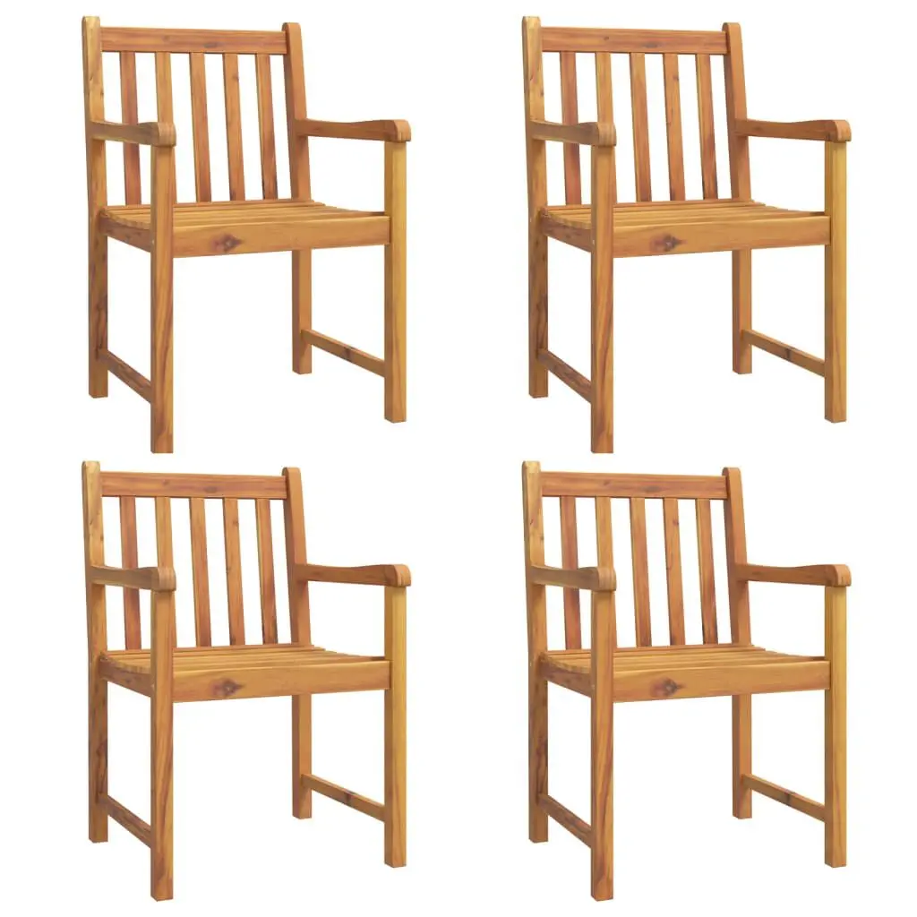Patio Chairs 4 pcs 22x21.9x35.4 Inches Solid Wood Acacia Outdoor Furniture