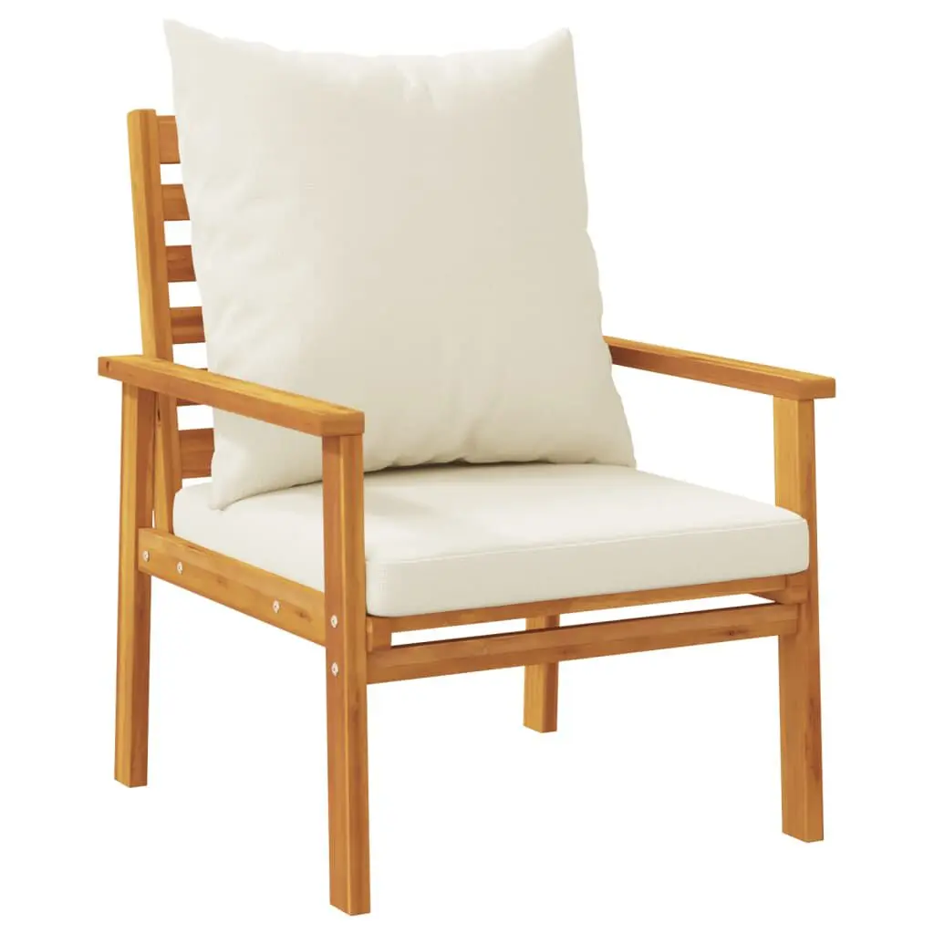 Patio Sofa Chair 2pcs Cushion Solid Wood Acacia Outdoor Furniture