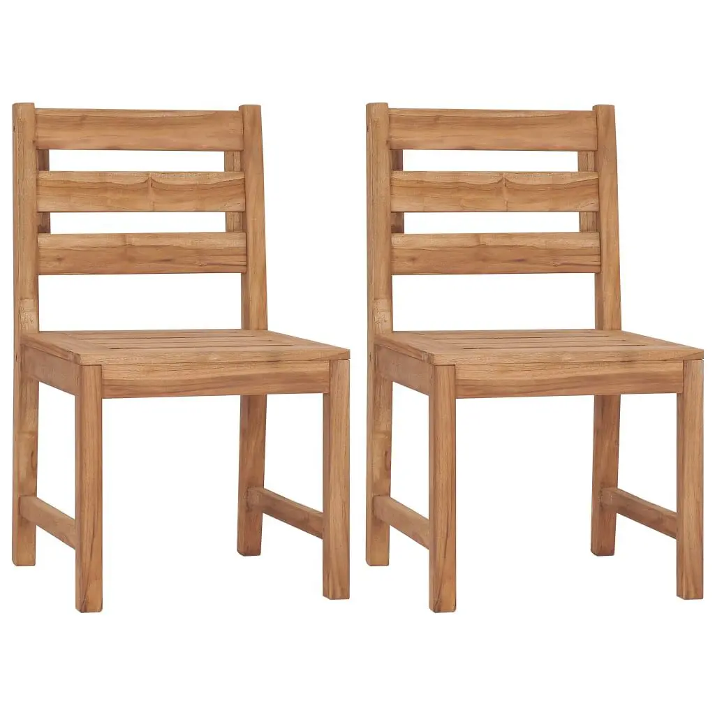 2 Piece Solid Teak Wood Patio Chairs Outdoor Seating