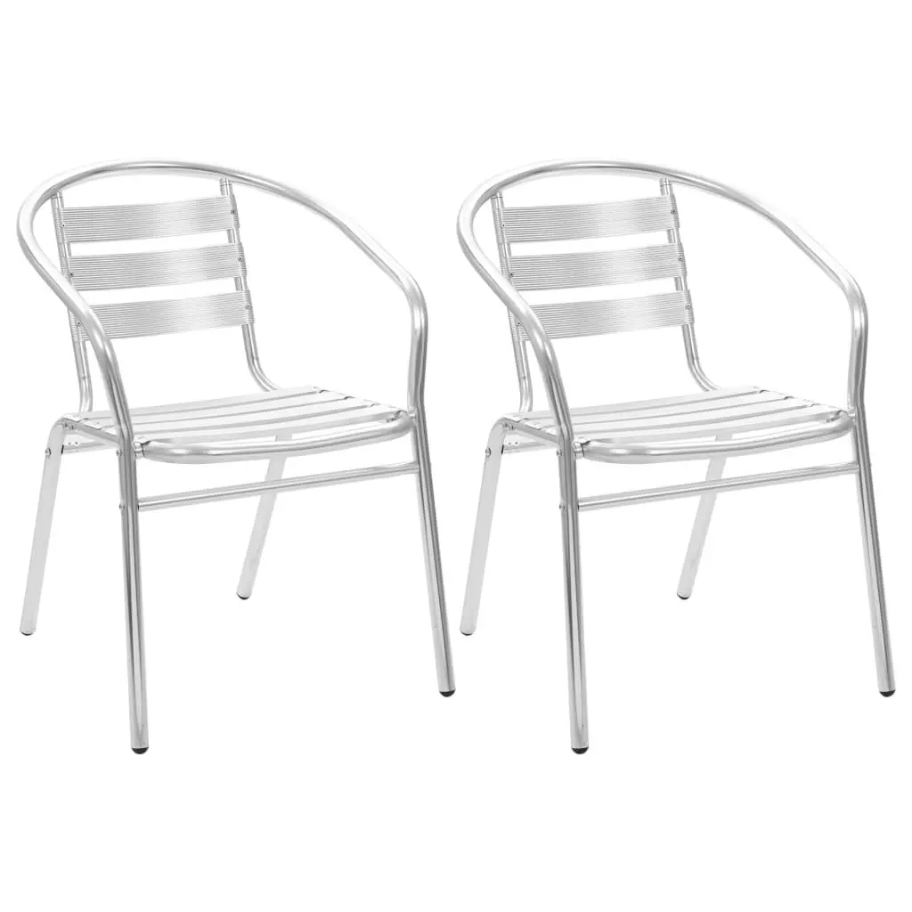 Stackable Patio Chairs 2 pcs Aluminum Outdoor Furniture Garden and Balcony