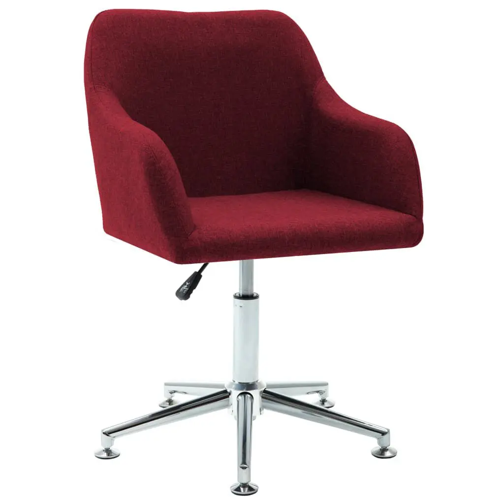 Swivel Dining Chair Wine Red Fabric Modern Kitchen Seating