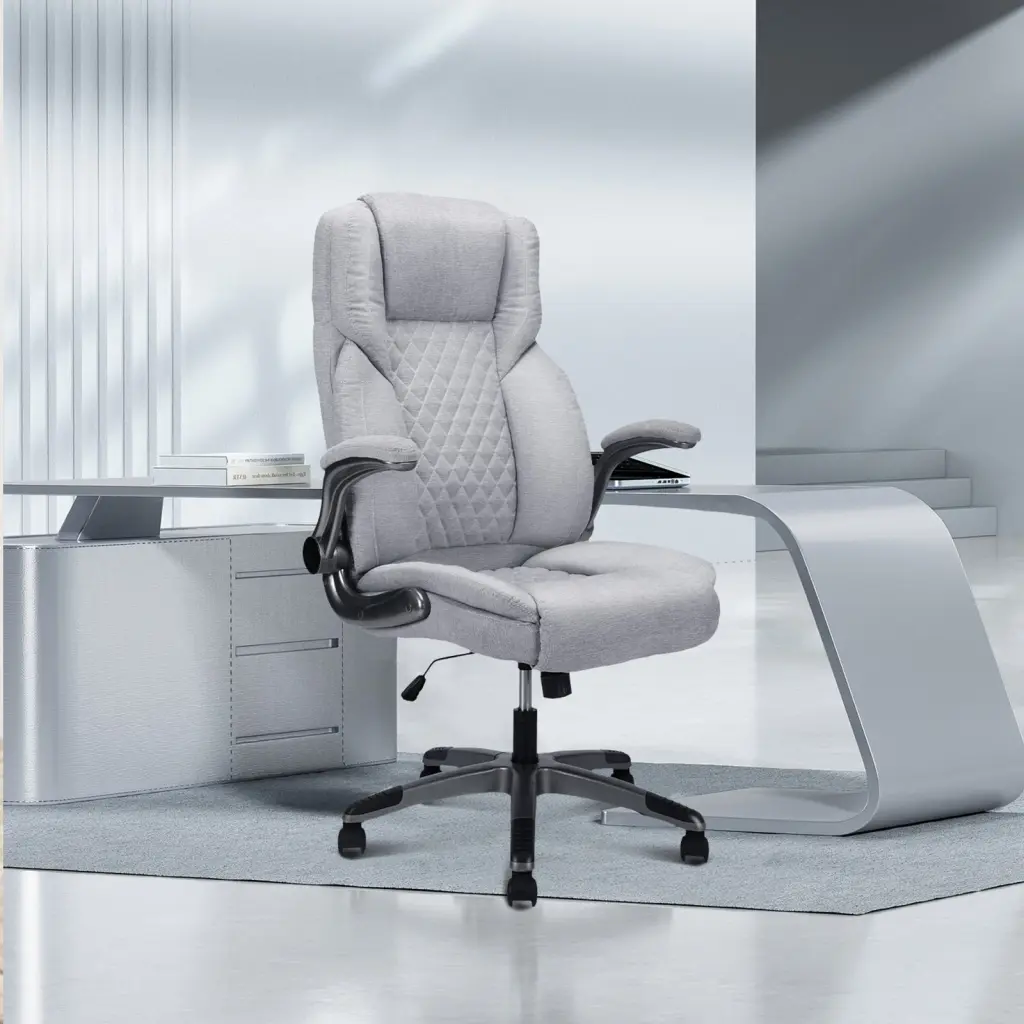Office Chair Gray Foam Material Ergonomic Desk Chair Home and Office t2586