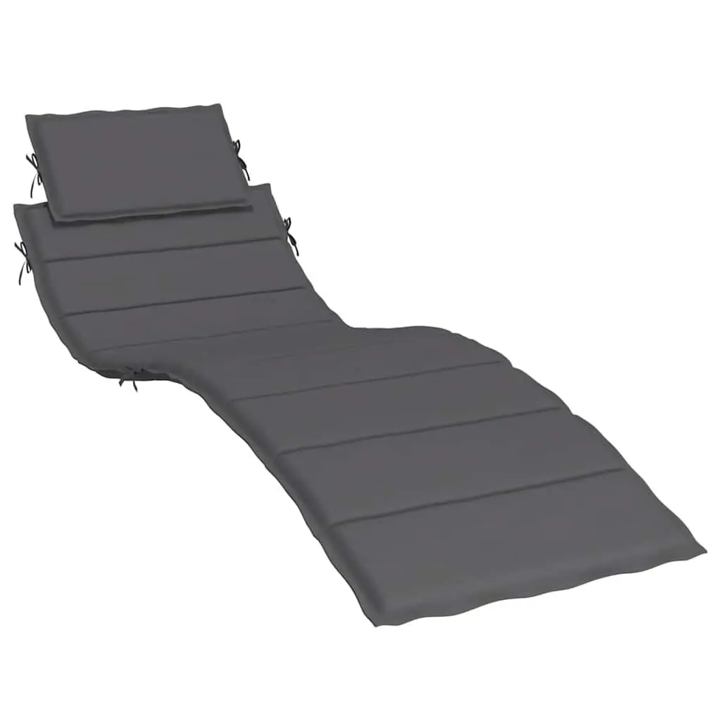 Anthracite Sun Lounger Cushion 73.2x22.8x1.6 Inches Oxford Fabric
