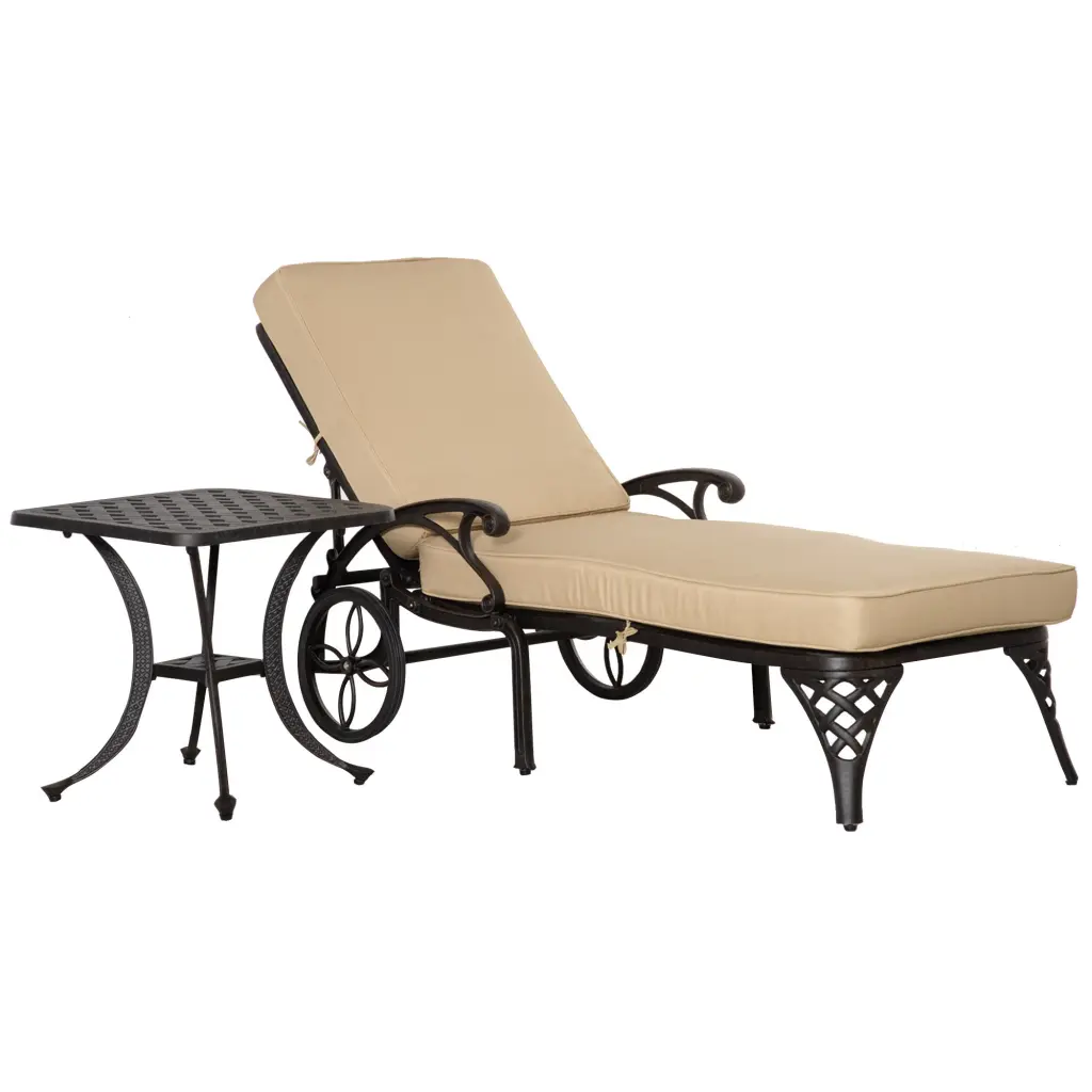 Light Metal Customizable Chaise Lounge Chair Folding 4 Position Patio Recliner aosom business