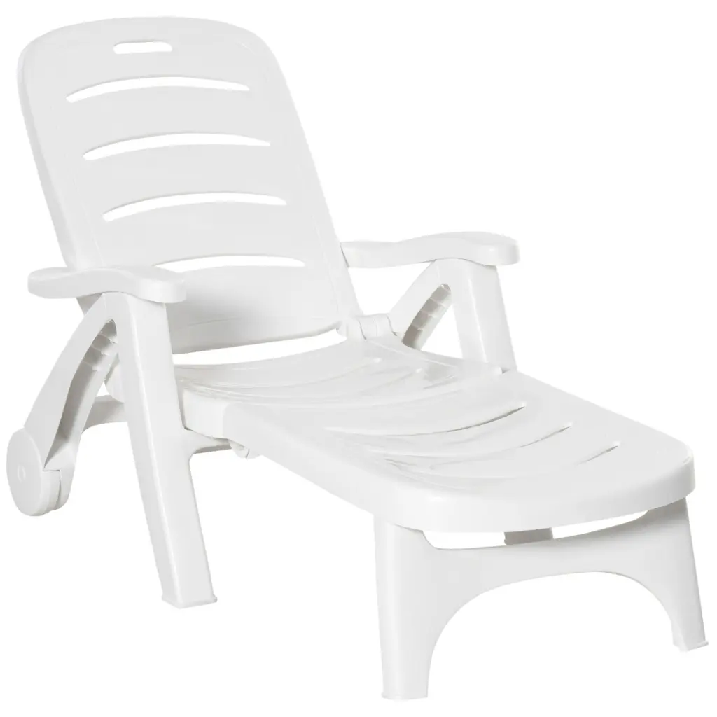Outsunny Outdoor Chaise Lounge 5 Level Adjustable Backrest Patio and Poolside Relaxation aosom business