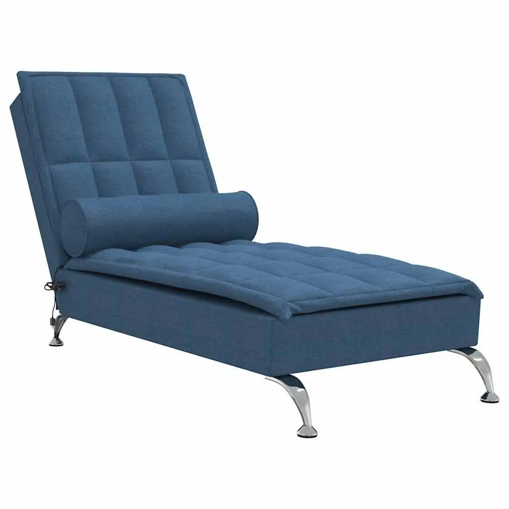 Massage Chaise Lounge Strengthen Blue Fabric Relaxation Chair