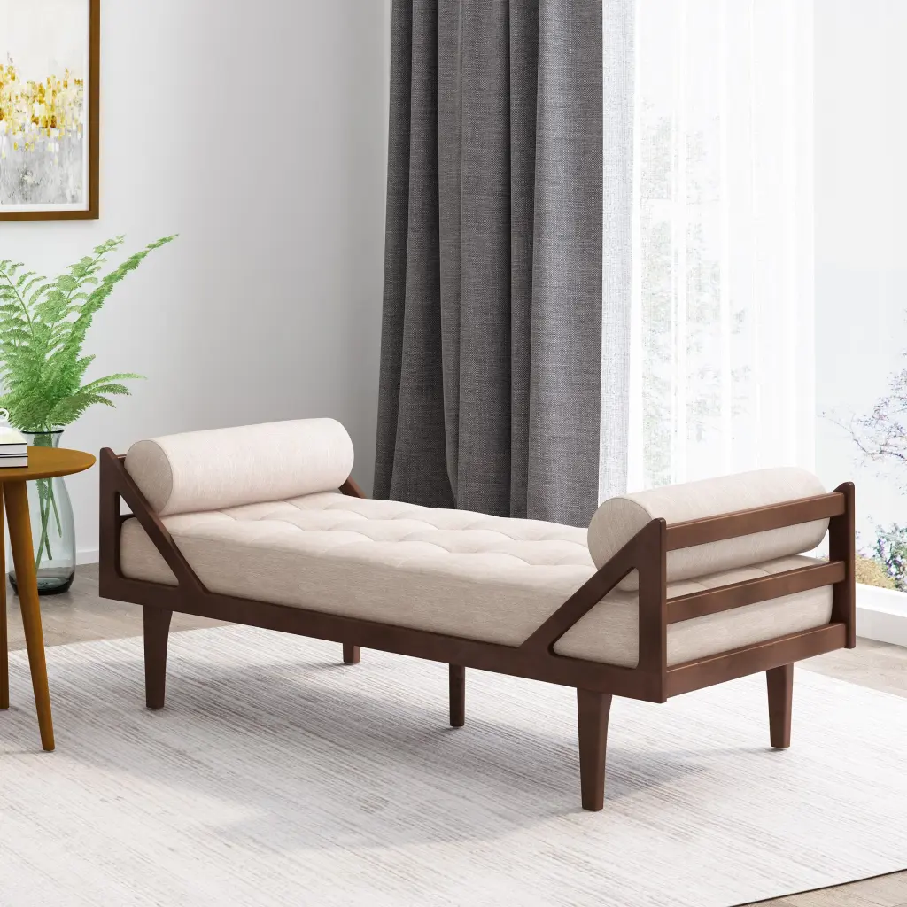 Chaise Lounge Beige Material Comfortable Living Room Furniture nh-purenest