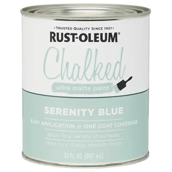 Rust-Oleum 285139 Chalked Ultra Matte Paint 30 Oz Serenity Blue