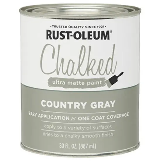 Rust-Oleum 285141 Chalked Ultra Matte Paint 30 Oz Gray