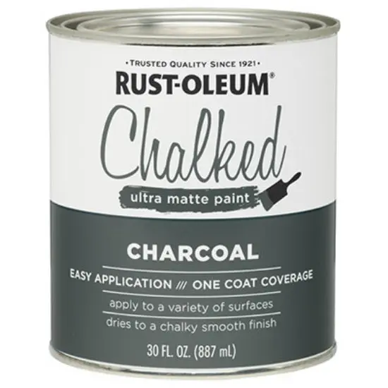 Rust-Oleum 285144 Chalked Ultra Matte Paint 30 Oz Charcoal