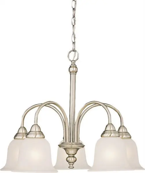 Boston Harbor LYB130928-5CH-BN 5-Light Chandelier Alabaster/Brushed Nickel