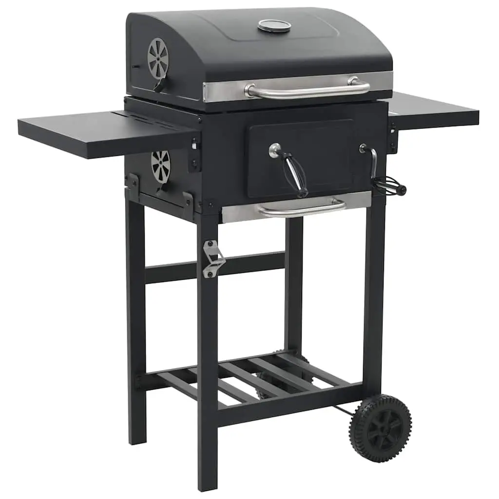 Charcoal BBQ Grill Bottom Shelf Black Outdoor Cooking Equipment