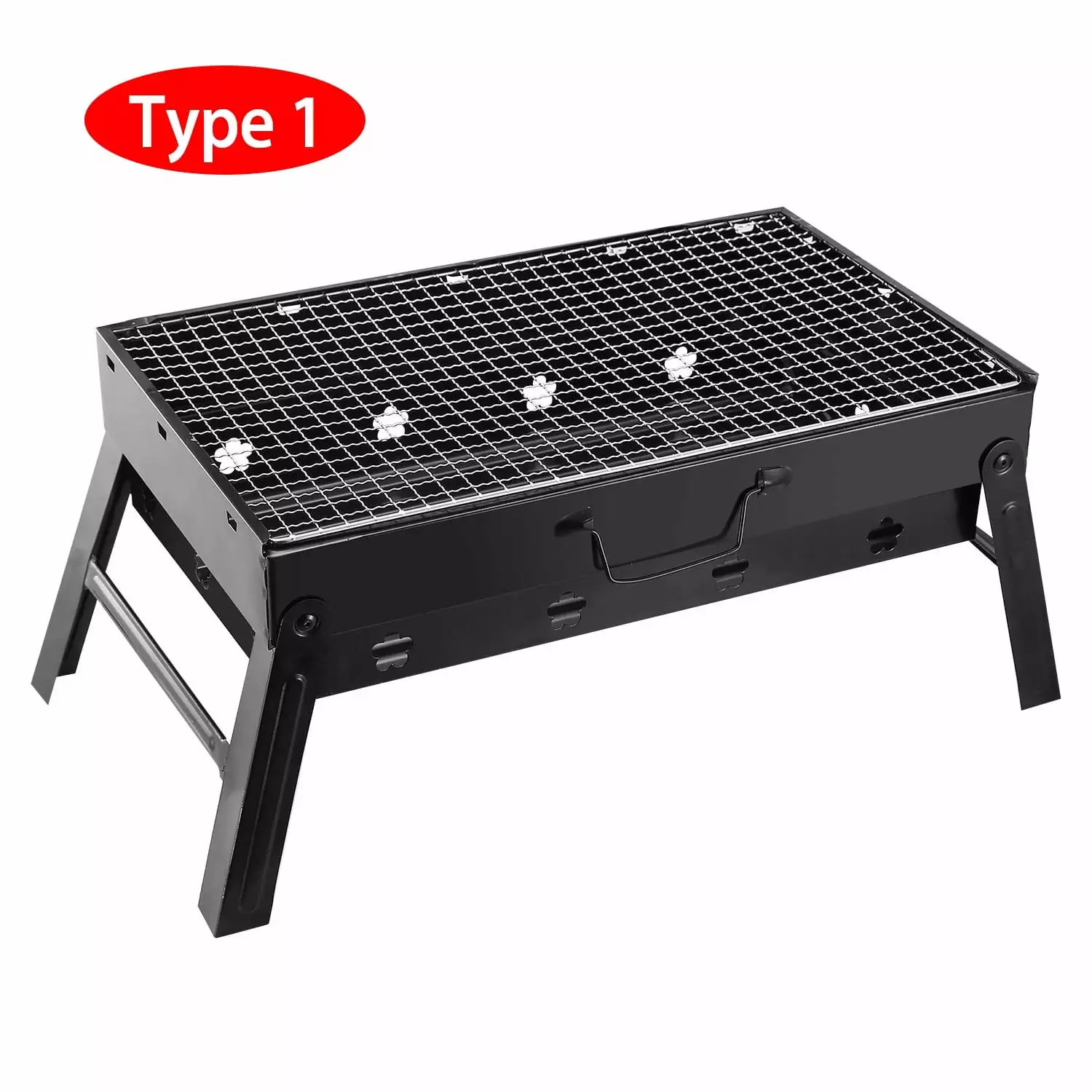 iMounTEK Foldable Charcoal Grill - Travel-friendly BBQ Smoker Grill Lightweight Camping Picnics Outdoor Cooking Type1