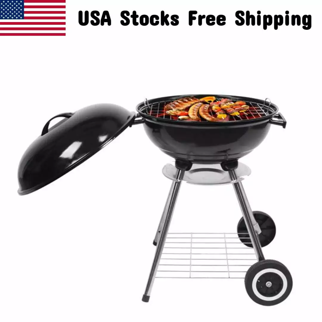 18 Inch Charcoal Enamel Barbecue BBQ Stove Heat Control Patio Picnic Tailgate