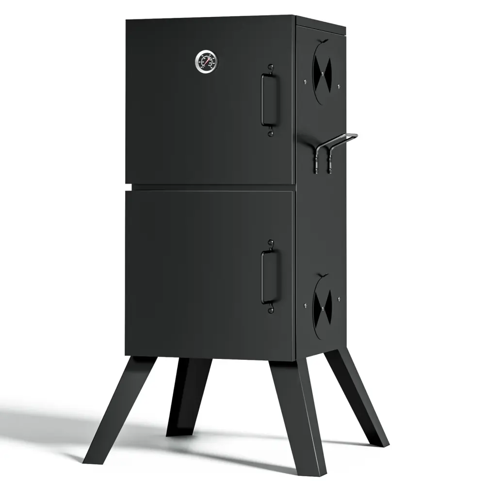 Kingchii Vertical Charcoal Smoker BBQ Grill, Lightweight Smoker Backyard, Camping, Barbecue, and Outdoor Grilling Cover & ...