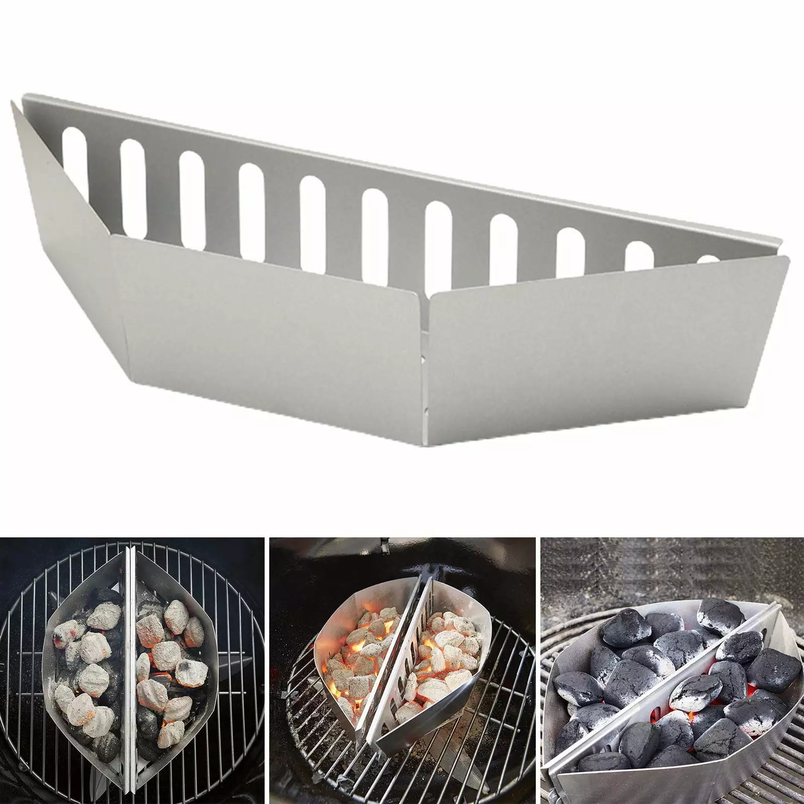 Ludlz Rustproof Heat-Resistant Wood Chips Charcoal Briquette Holder BBQ