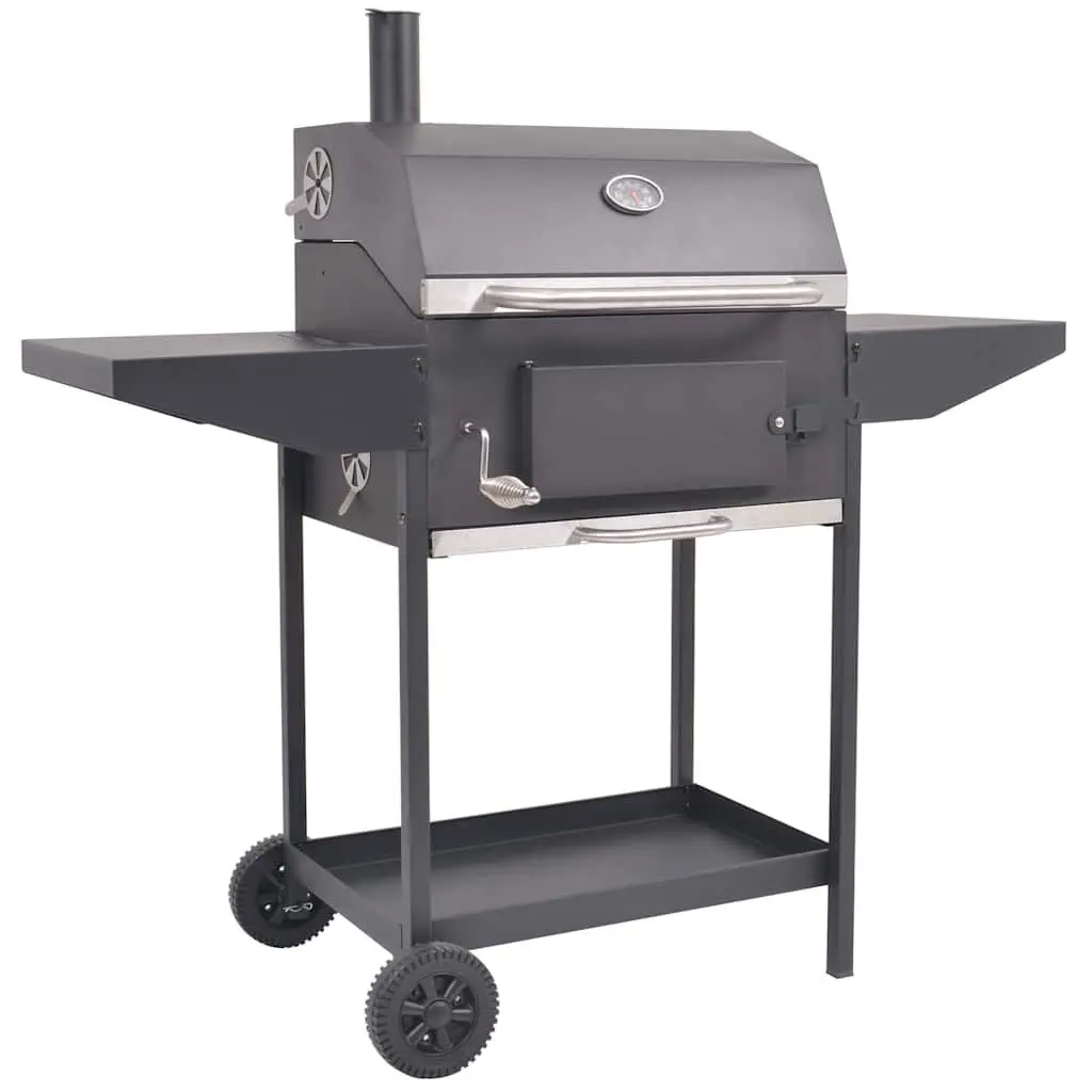 BBQ Charcoal Smoker Bottom Shelf Black Outdoor Cooking Grill