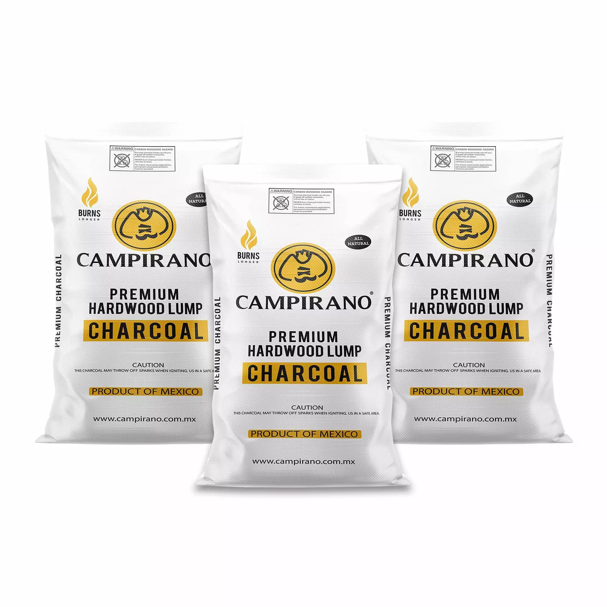 Campirano Luxury Hardwood Black Lump Charcoal 40 Pound Bag (3 Pack) 20