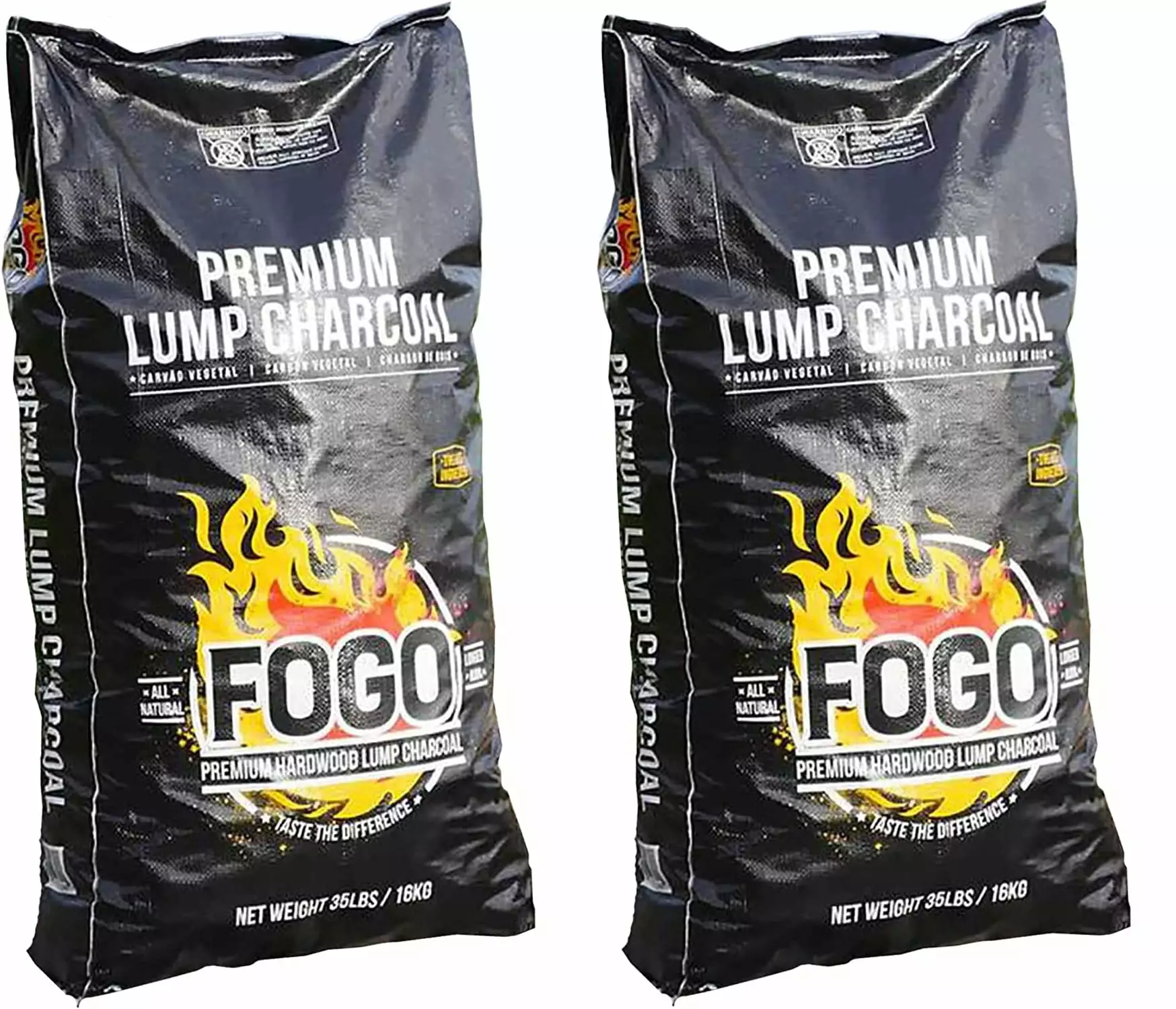 FOGO Luxury Oak Restaurant Grade All-Natural Hardwood Lump Charcoal 35 Pound Bag 2-Pack Bag