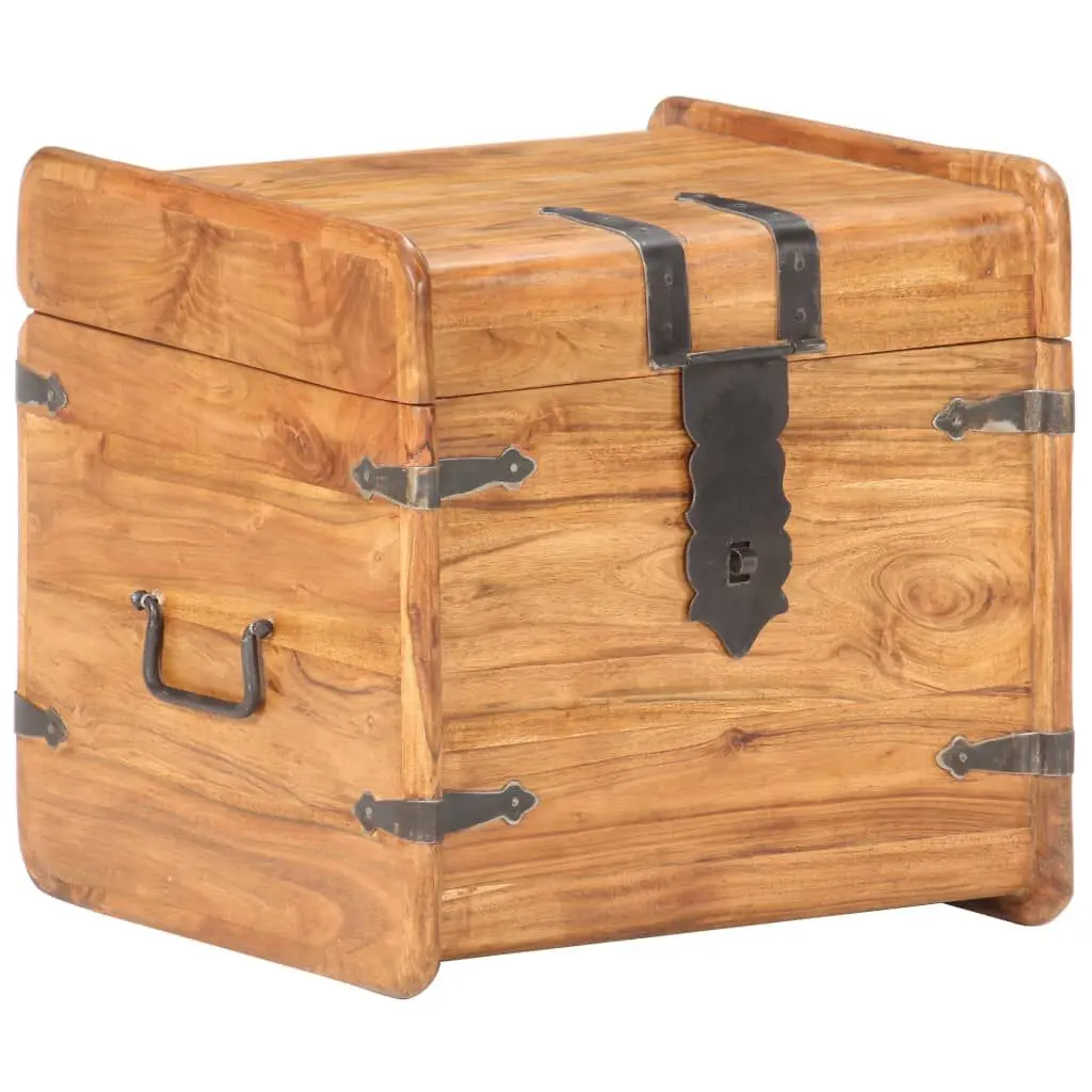 Chest 15.7x15.7x15.7 Inch Solid Acacia Wood Storage Box