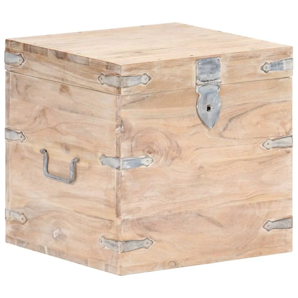 Chest 15.7x15.7x15.7 Inches Solid Acacia Wood Storage Box