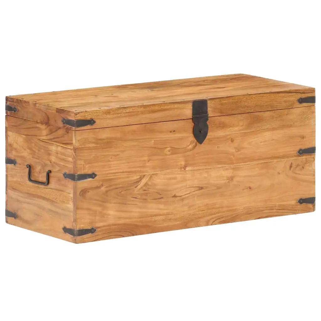 Chest 35.4x15.7x15.7 Inches Solid Acacia Wood Large Storage Box