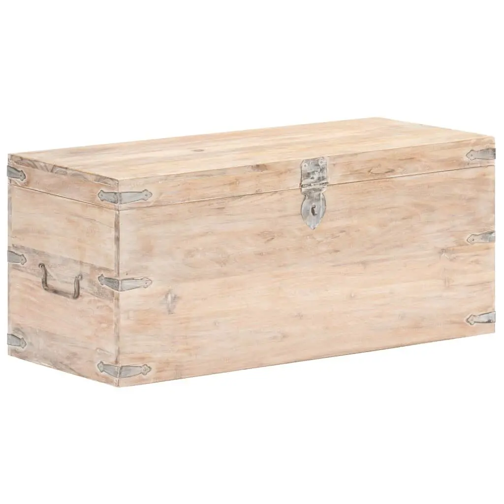 Chest 35.4x15.7x15.7 Inches Solid Acacia Wood Storage Trunk