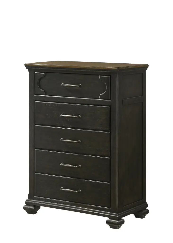 Hamilton Chest Black Wood Storage Furniture Home crown mark inc