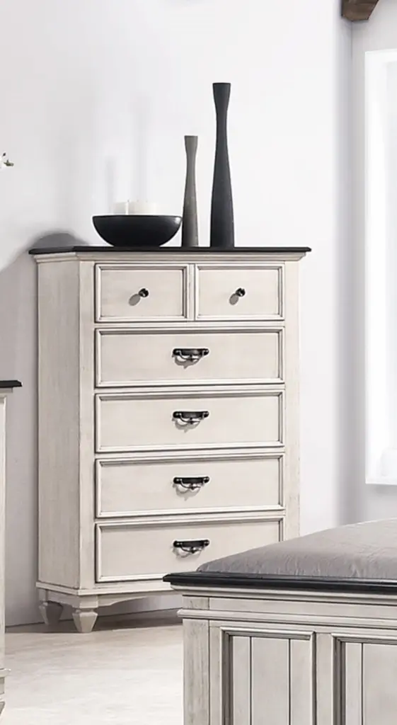 Beautiful Farmhouse Two Tone Finish Chest Storage Drawers Bedroom kanepe