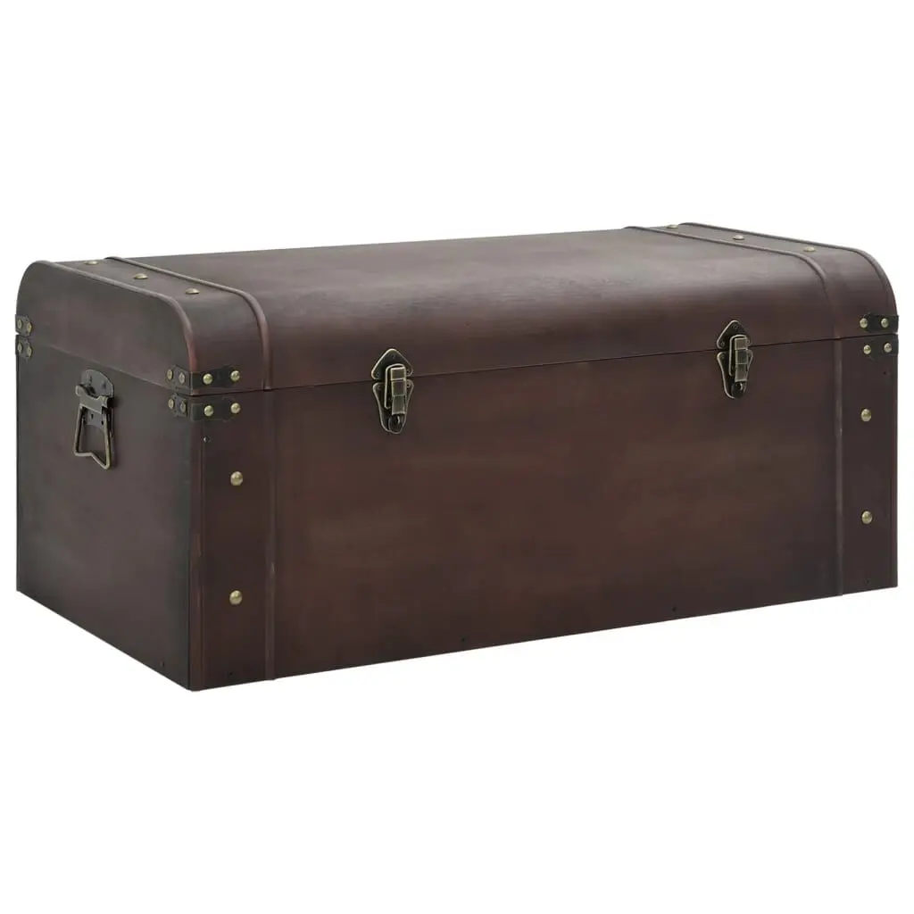 Treasure Chest Latches Dark Brown 31.3x15.6x15.6 Inches Plywood Storage