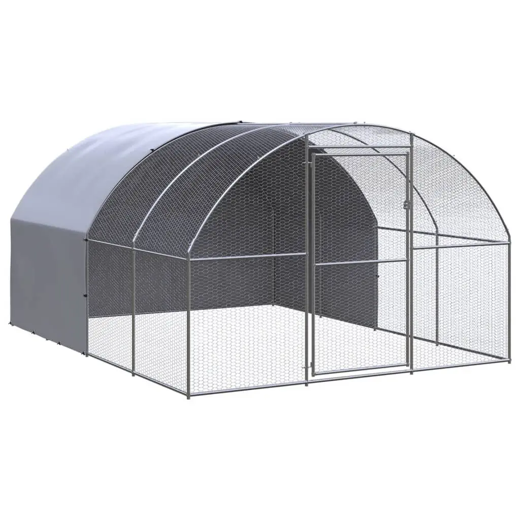 Outdoor Stylishken Coop 9.8x13.1x6.6 Feet Galvanized Steel Chicken Coop