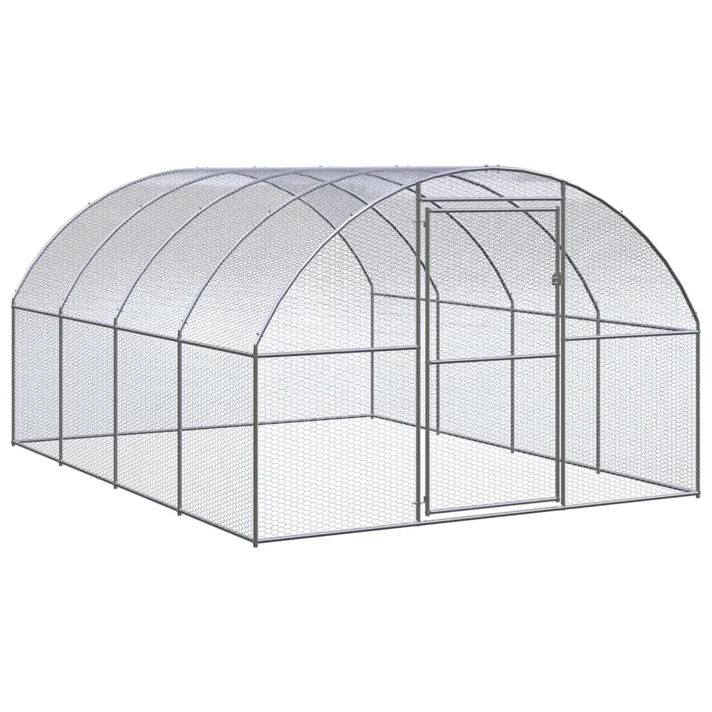 Outdoor Stylishken Coop 9.8x13.1x6.6 Feet Galvanized Steel Chicken Coop