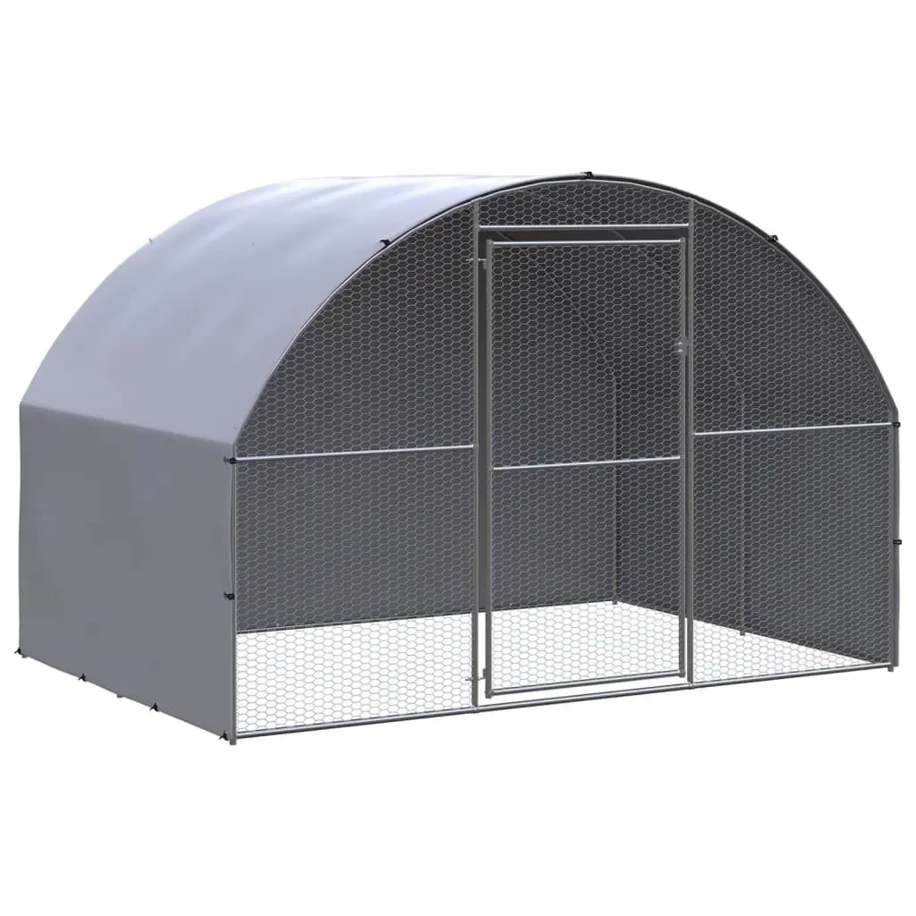 Outdoor Stylishken Coop 9.8'x6.6'x6.6' Galvanized Steel Chicken Coop