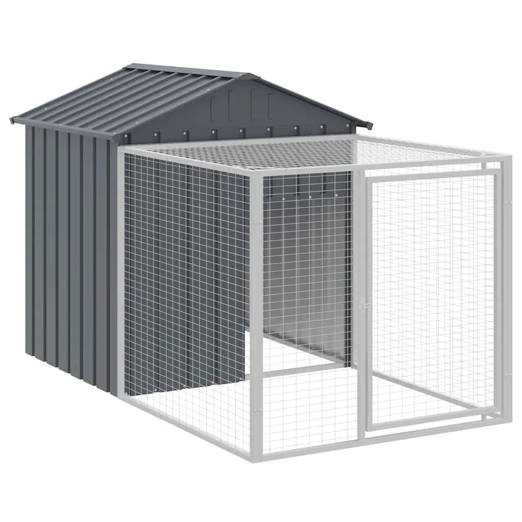 Stylishken Cage Run Anthracite 46.1x79.1x48.4 Inches Galvanized Steel Chicken Coop