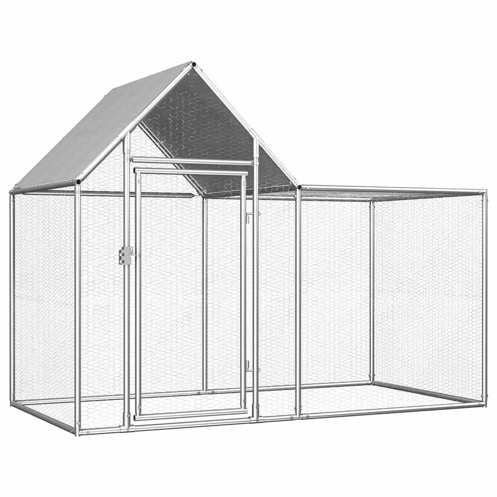 Stylishken Coop 6.6x3.3x4.9 Feet Galvanized Steel Chicken Coop
