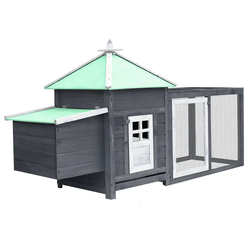 Stylishken Coop Nest Box Gray 74.8x28.3x40.2 Inches Solid Firwood Chicken Coop