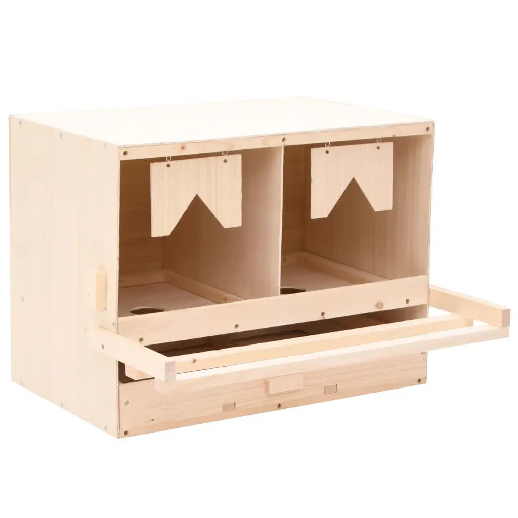 Stylishken Laying Nest 2 Compartments 24.8x15.7x17.7 Inches Solid Pine Wood Chicken Coop