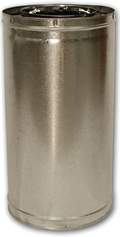 Comfort Flame 24-8DM Chimney Pipe, 12-3/8 OD, 24 L, Galvanized Metal