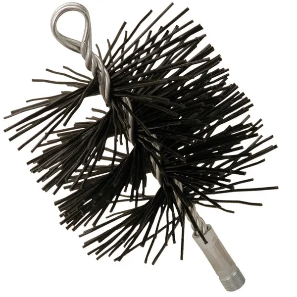Imperial BR0075 Polypropylene Round Chimney Cleaning Brush 5" 3/8" NSPM and 25" Handle