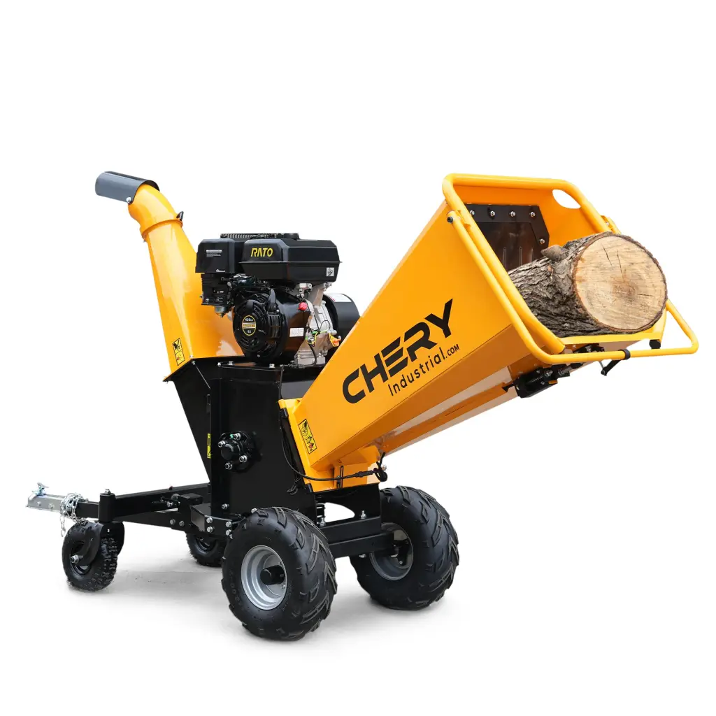 6'' Inch 420Cc 15Hp Pull Start Gas Powered 4 Wheels Timber Chipper Shredder chery industrial inc