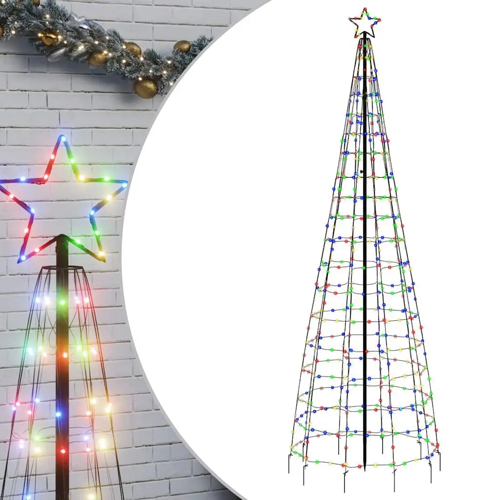 LED Christmas Tree Spikes 570 LEDs Colorful 118.1" Holiday Decor