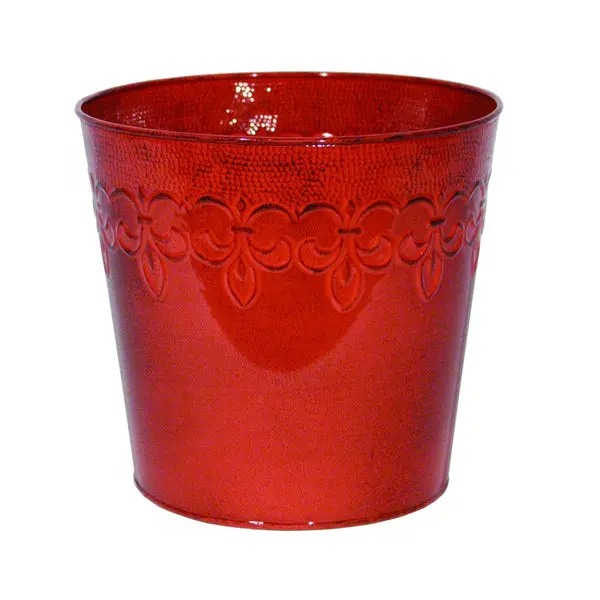 Robert Allen Fleur De Lis Planter Cayenne Red Classic Garden Decor