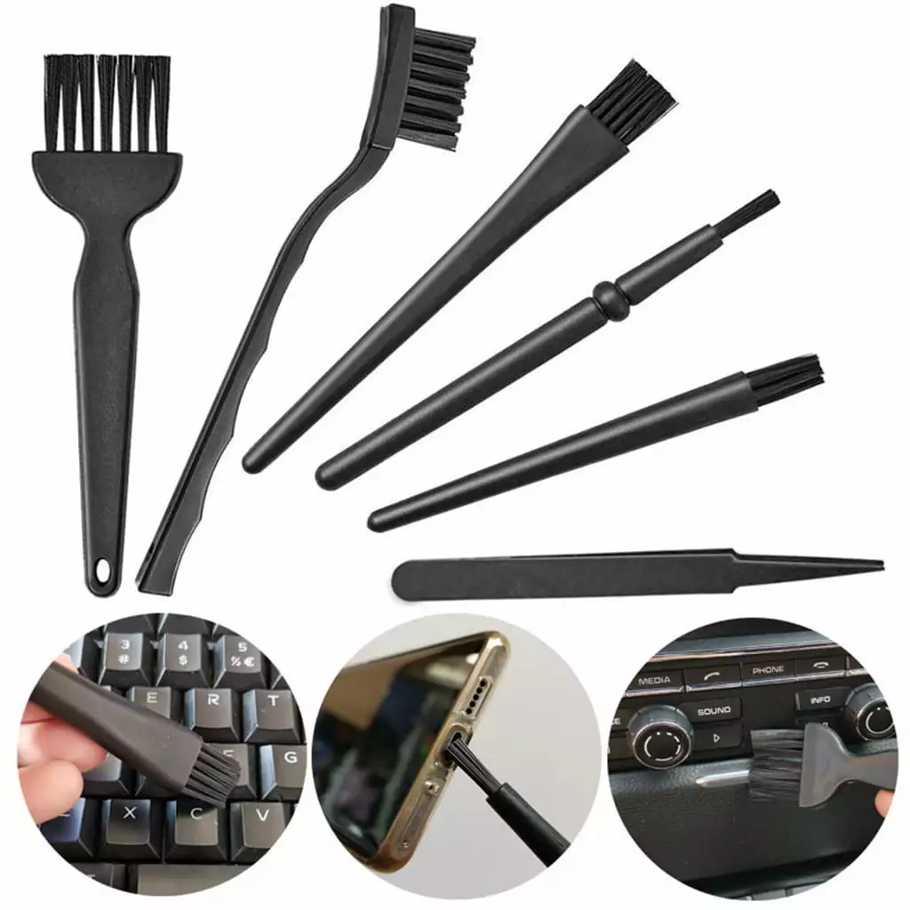 6 1 Black Nylon Anti Static ESD Brush Set Cleaning Keyboard and Binquireet Fryer